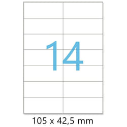 Enveloppebulle - Lot de 10 Planches A4 de 14 étiquettes autocollantes 10,5 x 4,25 cm - spéciales adresse