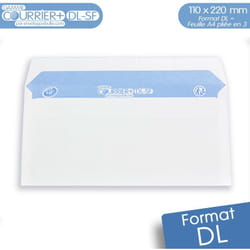 Enveloppebulle - Lot de 100 Enveloppes blanches dl - gamme Courrier+ (sans fenêtre)