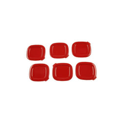 Couvercles rouge pot yaourt livre par 6 pour pieces cuisson...