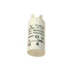 Capacité: 4µF, Tension: 420 V, Technologie: condensateur de démarrage, Forme du boîtier: radial (debout), Tolérance: 5%, Conf ...