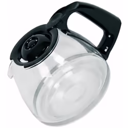 Description générale Verseuse en verre pour cafetière et expresso Moulinex, SEB, avec un couvercle anti-goutte et un bandeau ...