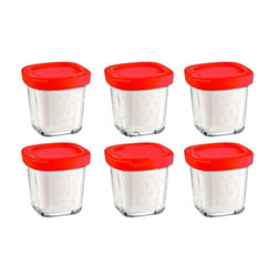 Coffret de 6 pots avec égoutoir delices box pour yaourtiere SEB