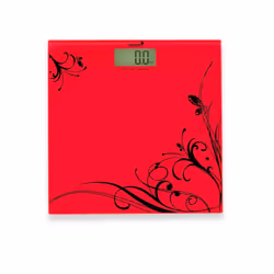 Harper PEARL2_RED, Pèse-personne électronique, 150 kg, 100 g, Rouge, Carré, Verre