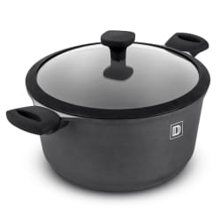 Faitout En Fonte D'aluminium Anti-adhesif 28cm 6.5l Couvercle Verre Trempe Et Silicone Tfi Chambord Durand Dupont