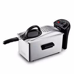 Kitchencook - Friteuse 3L inox semi pro - 2100W - Couvercle avec fenêtre - Rangement compact - Pieds antidérapants