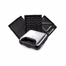 Kitchencook - Appareil à Sandwich 3en1 - 800w - Revêtement Antiadhésif - Plaque(216x12cm) - Contrôle Thermostat - Noir