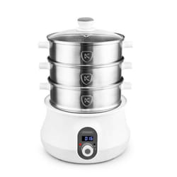 Kitchencook - Cuiseur Vapeur Et Couscoussier électrique - 9 Litres - 900w - Cuisson Programmable - Ecran Led - Maintien Au Chaud