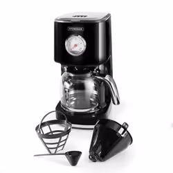 Cafetière style rétro avec filtre nylon réutilisable RETRO COFFEE noir Kitchencook