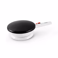 Kitchencook - Crêpière électrique Sans Fil - 20cm De Diamètre - 800w - Cuisson Rapide - Revêtement Antiadhésif Téflon - Blanc