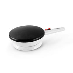 Kitchencook - Crêpière électrique Sans Fil - 20cm De Diamètre - 800w - Cuisson Rapide - Revêtement Antiadhésif Téflon - Blanc