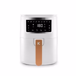 Kitchencook - Friteuse Sans Huile 4l - 8 Programmes - Minuterie Numérique - Thermostat Réglable - 1400w - Blanc