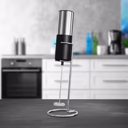 Kitchen Cook KFOAM Mousseur et réchauffeur de lait Électrique portatif Noir, Acier inoxydable