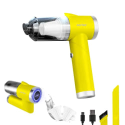 Vortex CRC90_YELLOW aspirateur de table Argent, Transparent, Jaune Sans sac