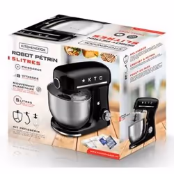 Kitchen Cook INSPIRON BLACK robot de cuisine 600 W 5 L Noir, Acier inoxydable