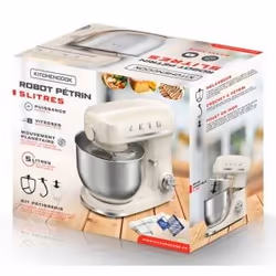 Kitchen Cook INSPIRON CREAM robot de cuisine 600 W 5 L Crème, Acier inoxydable