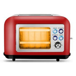Kitchen Cook TOASTEO GLASS RED 7 2 part(s) 800 W Rouge, Acier inoxydable