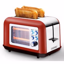 Kitchen Cook TOASTEO GLASS RED 7 2 part(s) 800 W Rouge, Acier inoxydable