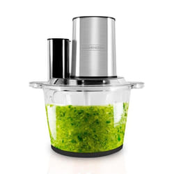 Kitchencook - Hachoir Inox Multifonction 5en1 - 600w - Capacité (3l) - 4 Lames - Fouet - Spatule - Bol Mélangeur En Verre