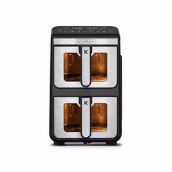 Kitchencook - Double Friteuse à Air Verticale 11l - 7 Programmes - Minuterie Numérique - Thermostat Réglable - 2400w