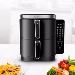 Kitchen Cook AIRFLOW_12 friteuse Double 12 L Autonome 2800 W Friteuse d’air chaud Noir