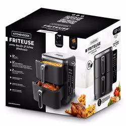 Kitchen Cook AIRFLOW_12 Friteuse à air chaud Double 12L 2800W Noir - Vue supplémentaire 5