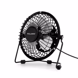 Pullman - Mini Ventilateur De Bureau Usb - Portable Léger Orientable - En Métal Noir