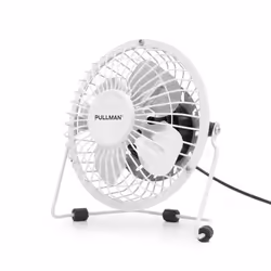 Pullman - Mini Ventilateur De Bureau Usb - Portable Léger Orientable - En Métal Blanc
