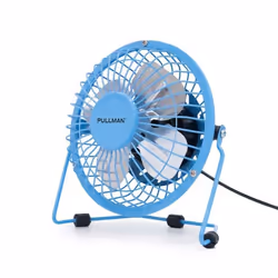 Pullman - Mini Ventilateur De Bureau Usb - Portable Léger Orientable - En Métal Bleu