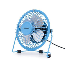 Pullman - Mini Ventilateur De Bureau Usb - Portable Léger Orientable - En Métal Bleu