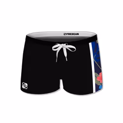Boxer de bain enfant avec empiècement imprimé Hibiscus - 12/14 ans