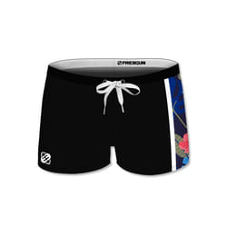 Boxer de bain enfant avec empiècement imprimé Hibiscus - 12/14 ans