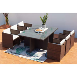 Concept Usine Miami 6 ensemble de meubles de jardin Marron, Blanc
