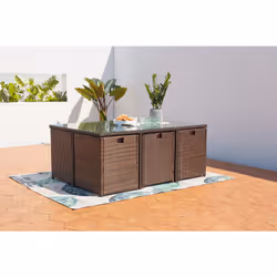Concept Usine Miami 6 ensemble de meubles de jardin Marron, Blanc