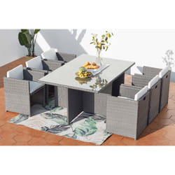 Concept Usine Miami 6 ensemble de meubles de jardin Gris, Blanc
