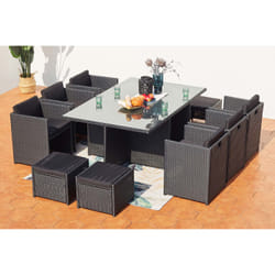 Concept Usine Miami 10 ensemble de meubles de jardin Noir