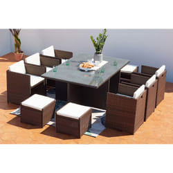Concept Usine Miami 10 ensemble de meubles de jardin Marron, Blanc