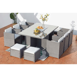 Concept Usine Miami 10 ensemble de meubles de jardin Gris, Blanc