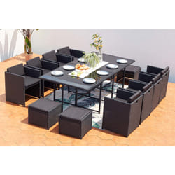 Concept Usine Miami 12 ensemble de meubles de jardin Noir
