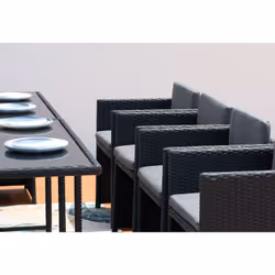 Concept Usine Miami 12 ensemble de meubles de jardin Noir, Gris