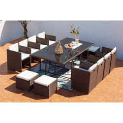 Concept Usine Miami 12 ensemble de meubles de jardin Marron, Blanc