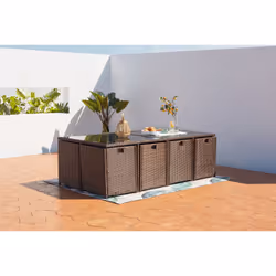 Concept Usine Miami 12 ensemble de meubles de jardin Marron, Blanc