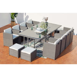 Concept Usine Miami 12 ensemble de meubles de jardin Gris, Blanc
