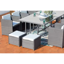 Concept Usine Miami 12 ensemble de meubles de jardin Gris, Blanc