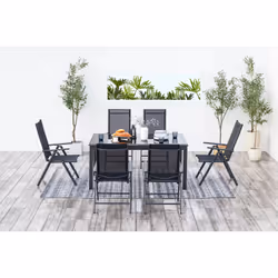Concept Usine Ravenne ensemble de meubles de jardin Noir