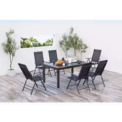 Concept Usine Ravenne ensemble de meubles de jardin Noir