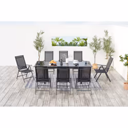 Concept Usine Ravenne ensemble de meubles de jardin Noir