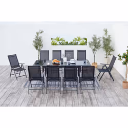 Concept Usine Ravenne ensemble de meubles de jardin Noir