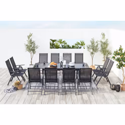 Concept Usine Ravenne ensemble de meubles de jardin Noir