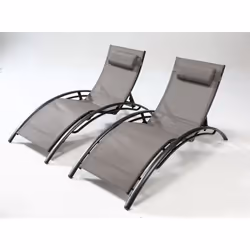 Concept Usine Bahia chaise de plage Noir, Gris