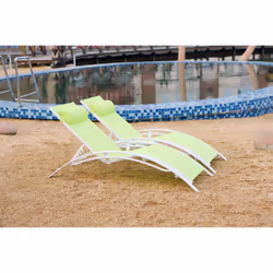 Concept Usine Bahia chaise de plage Vert, Blanc